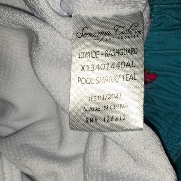 Sovereign Code Teal Pool Shark Swimming Trunks Boys Size 4 New Without Tags - Picture 6 of 6